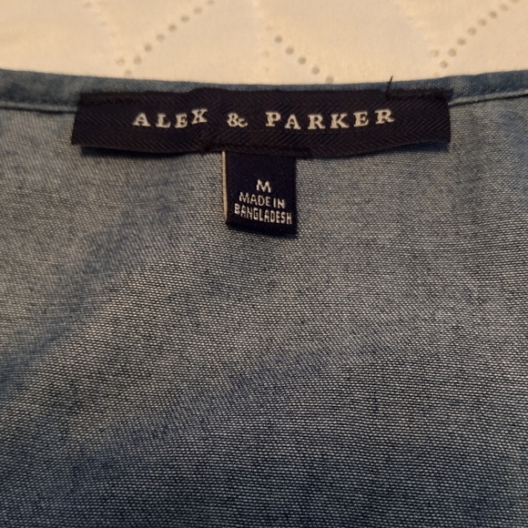 Elegant Denim Wrap Blouse - Picture 7 of 7